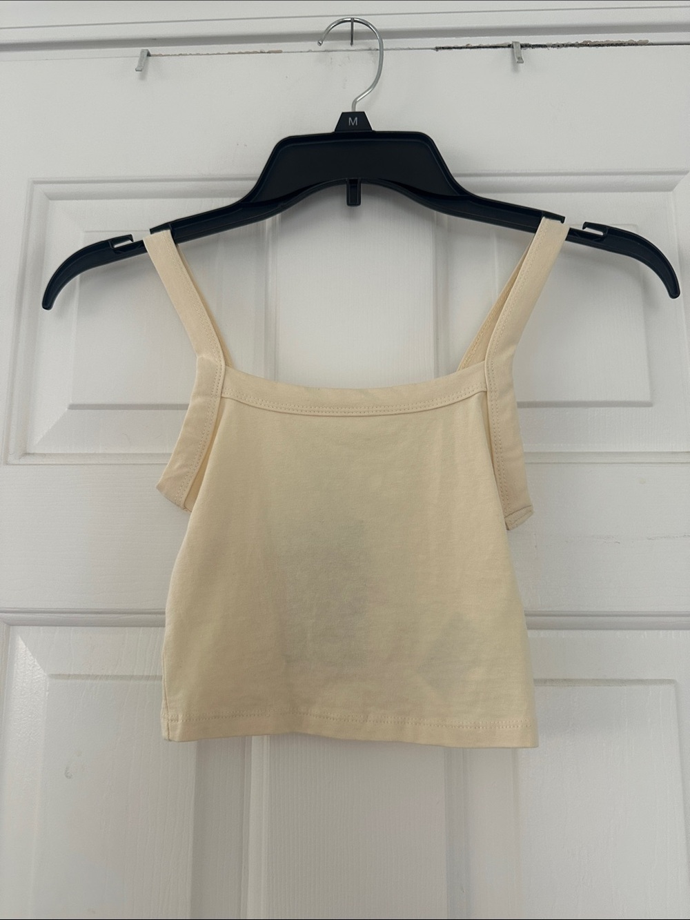 Divided Cream Square-Neck Crop Top